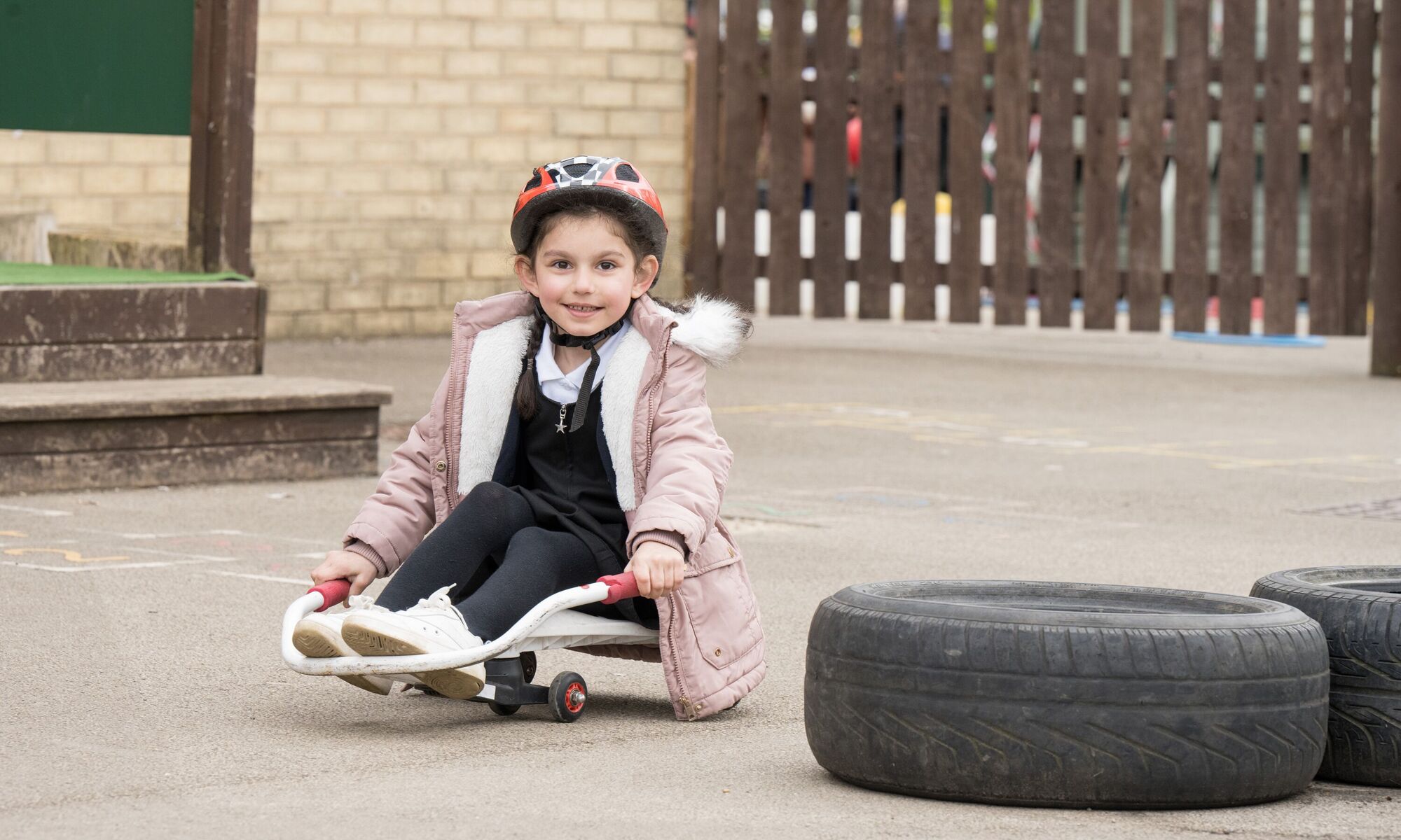 Byron Primary School - a pupil on the playground
